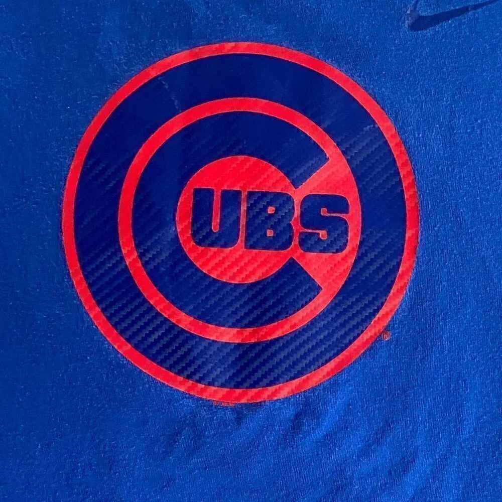 Chicago Cubs Nike Mens T-Shirt Baseball Graphic Team Blue Red Size Large